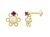 BRINCO INFATIL COM FLOR COM MIOLO DE PÉROLA BANHADO A OURO - ROSA