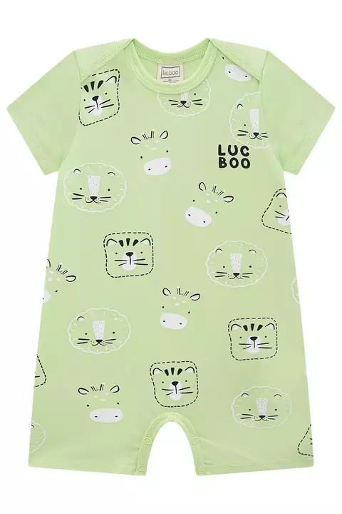 Macacão Curto Verde em Malha Luc.boo