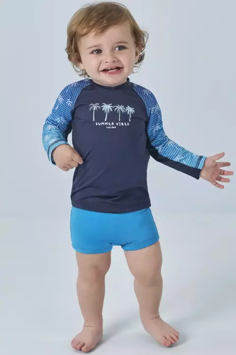 Conjunto de Camiseta Manga Longa e Sunga com Proteção UV Luc.boo