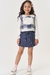 Conjunto de Blusa Colete e Short Saia Kukiê