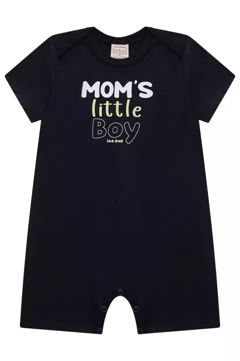 Macacão Curto Preto em Malha Luc.boo