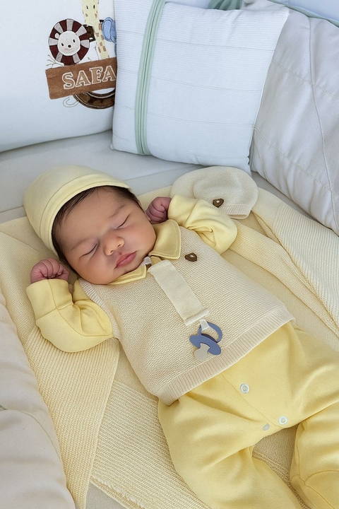 Saída de Maternidade Tricot Fofinho Amarelo