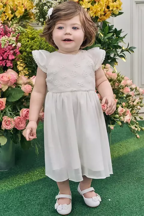 Vestido em Tule Flocado Kukiê