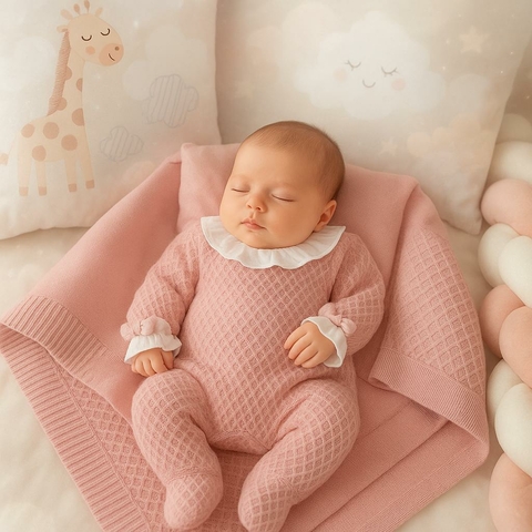 Saida de Maternidade Tricot Mellini Rosa