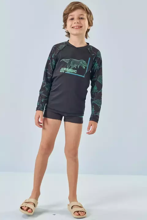 Conjunto de Camiseta Manga Longa e Sunga com Proteção UV Luc.boo