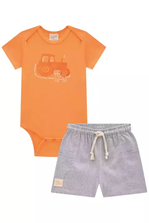 Conjunto de Body em Ribana e Bermuda Luc.boo