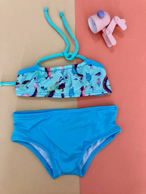 Conjunto Biquini Top e Calcinha Proteção UV 50+ Turma da Praia