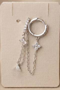 Aros Argolla con Trebol y Cadena
