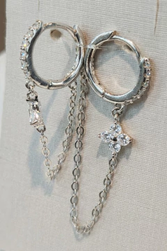 Aros Argolla con Trebol y Cadena - comprar online