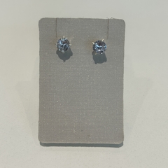 Aros de plata con cubic blanco