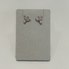 Aros de plata rose cubics y perla