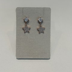 Aros de plata rose colgantes con estrella