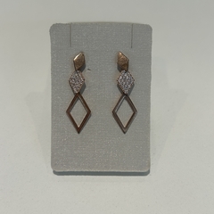 Aros de plata rose rombos