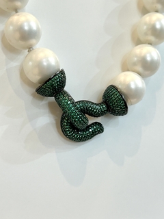 Collar de perlas con cierre de plata negra - comprar online