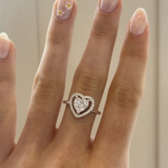 Anillo de plata corazones con cubics