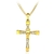 Clássico strass sliver cor pingente masculino cristal jesus cruz 60cm colar ati na internet