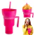 Multifuncional Estádio Snack Drink Cup com palha, 2 em 1, Uso Doméstico, à pr na internet
