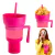 Multifuncional Estádio Snack Drink Cup com palha, 2 em 1, Uso Doméstico, à pr