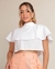 CROPPED GOLA ALTA COM BABADO SOBREPOSTA - loja online