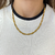 Colar duplo trançado dourado aço na internet