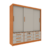 Guarda Roupa 1,99 m 3 portas 9 gavetas Texas Cinamomo/Off White - comprar online