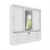 Guarda Roupa 1,99 m com espelho 3 portas 9 gavetas Texas Neve - comprar online