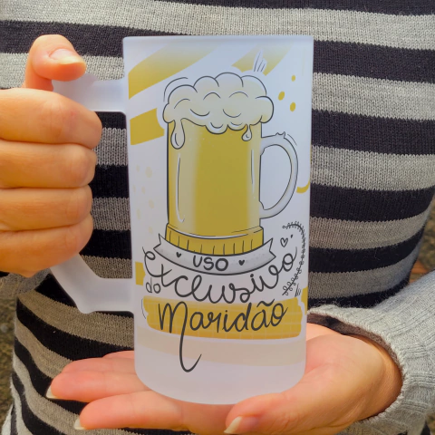 Caneca de Chopp - Uso Exclusivo do(a) Maridão/Esposa
