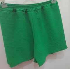 Vestido feminino curto com cinto verde manga princesa na internet