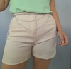 Shorts feminino social inspiração Zara off white