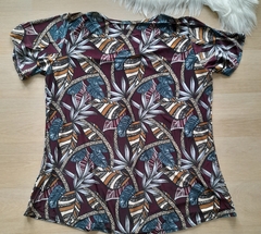 Blusa feminina marsala malha fria estampada com manga na internet
