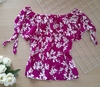 Blusa feminina ciganinha manga curta floral