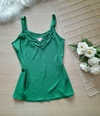 Blusa regata feminina verde alça larga