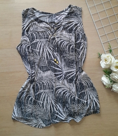 Blusa regata feminina estampada malha fria