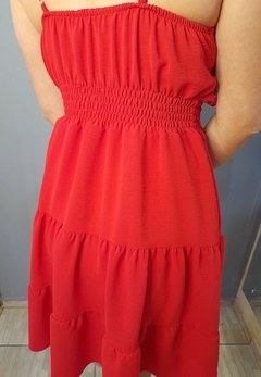 Vestido feminino vermelho curto com bojo na internet