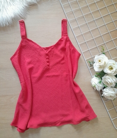 Blusa regata feminina goiaba alça larga