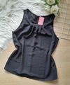Blusa regata feminina gola drapeada preta