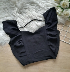 Cropped feminino social preto moda verão