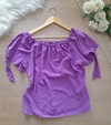 Blusa feminina ciganinha manga curta lilás