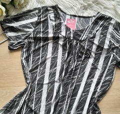 Blusa feminina malha fria estampada com manga - comprar online