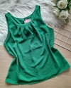 Blusa regata feminina gola drapeada verde