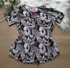 Blusa feminina malha fria estampada com manga