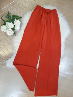 Calça feminina pantalona duna telha - comprar online