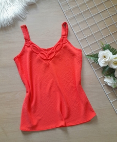 Blusa regata alcinha alaranjada alça grossa - Zapp moda feminina