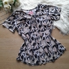 Blusa feminina malha fria estampada com manga