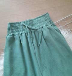 Calça pantalona feminina verde cós alto - Zapp moda feminina