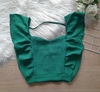 Cropped feminino social verde moda verão