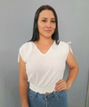 Cropped Off White regata com elástico