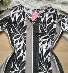 Blusa feminina malha fria estampada com manga - comprar online