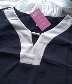 Blusa feminina social viscolinho preta - comprar online