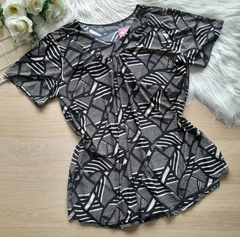 Blusa feminina malha fria estampada com manga
